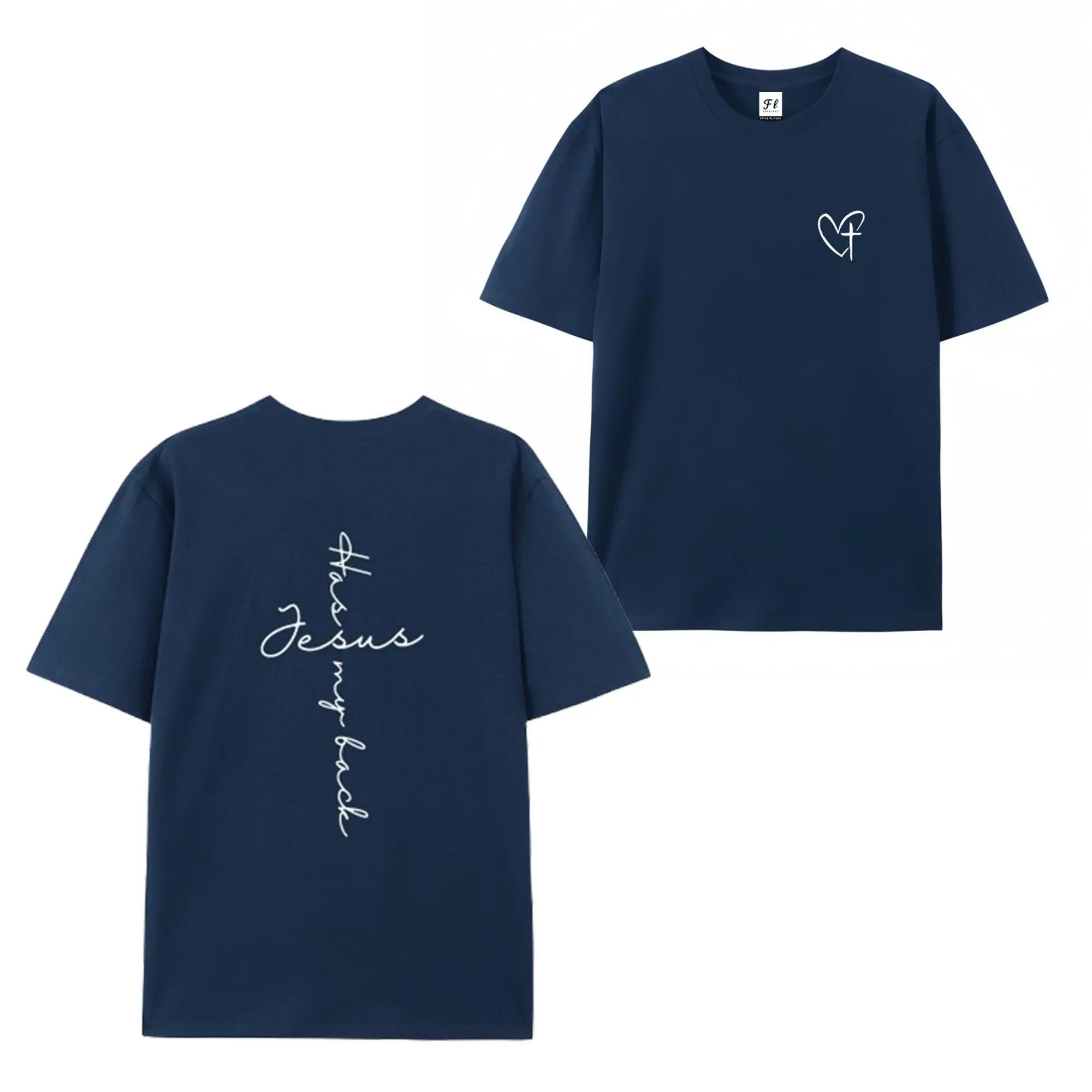 Jesus Has My Back Print T Shirt Birthday Casual Christian Shirt, Christian Merch Jesus Shirt Faith Shirt Christian Gift Teen Christian Apparel