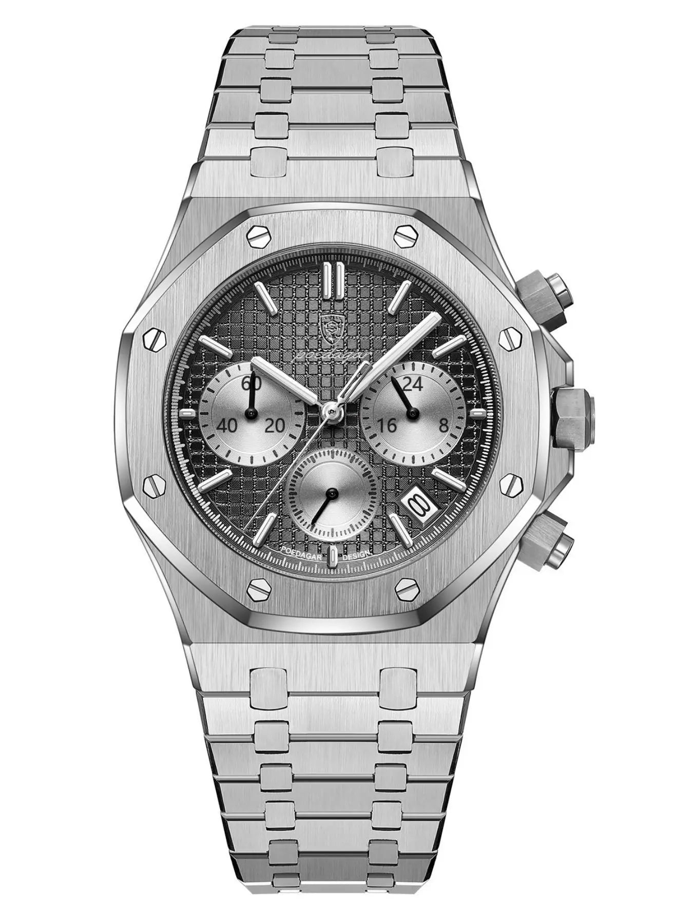 Men'S Business Fashion round Dial Quartz Watch, Fashion Waterproof & Luminous Watch with Date Feature, Trendy All-Match & Exquisite Watch for Birthday Gift with Box, Business Fashion Watches