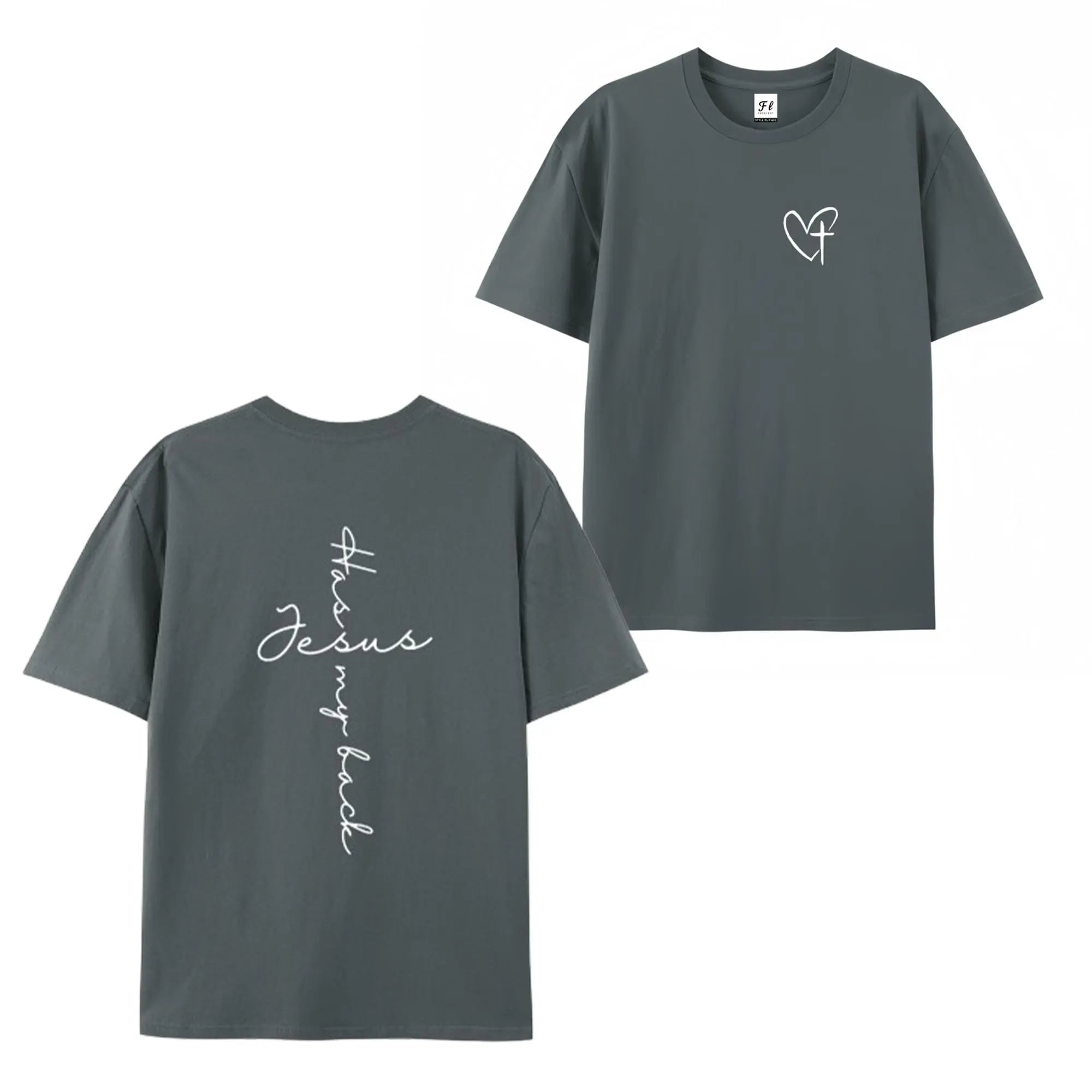 Jesus Has My Back Print T Shirt Birthday Casual Christian Shirt, Christian Merch Jesus Shirt Faith Shirt Christian Gift Teen Christian Apparel