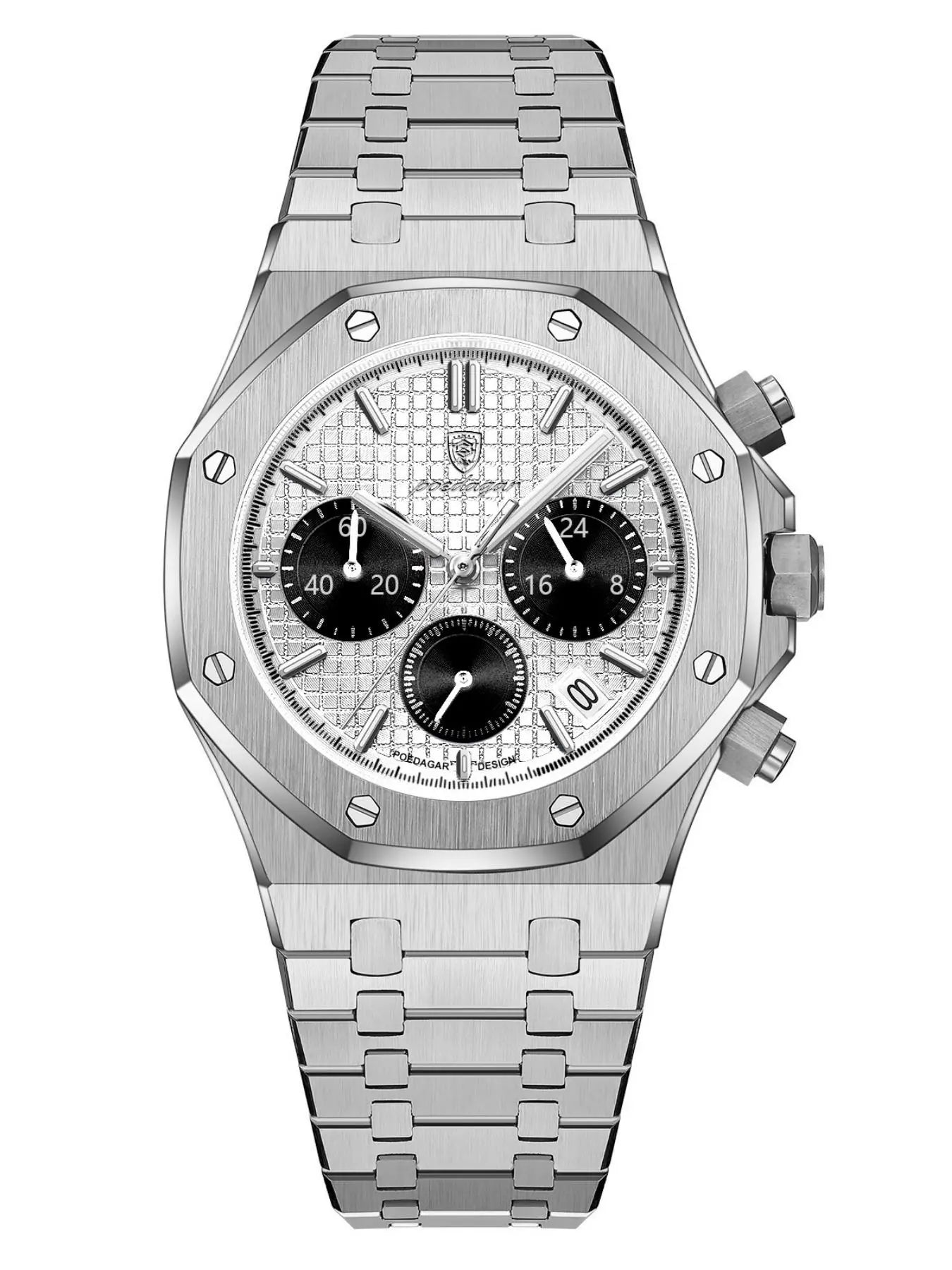 Men'S Business Fashion round Dial Quartz Watch, Fashion Waterproof & Luminous Watch with Date Feature, Trendy All-Match & Exquisite Watch for Birthday Gift with Box, Business Fashion Watches