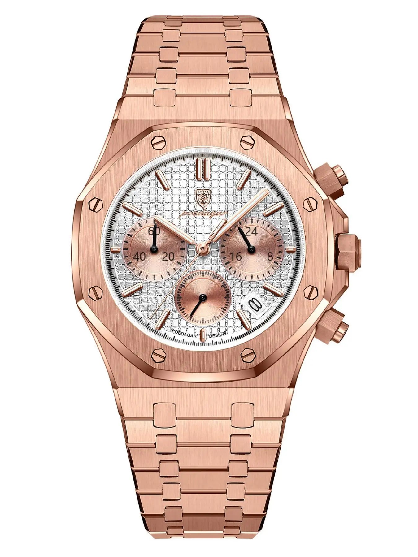 Men'S Business Fashion round Dial Quartz Watch, Fashion Waterproof & Luminous Watch with Date Feature, Trendy All-Match & Exquisite Watch for Birthday Gift with Box, Business Fashion Watches