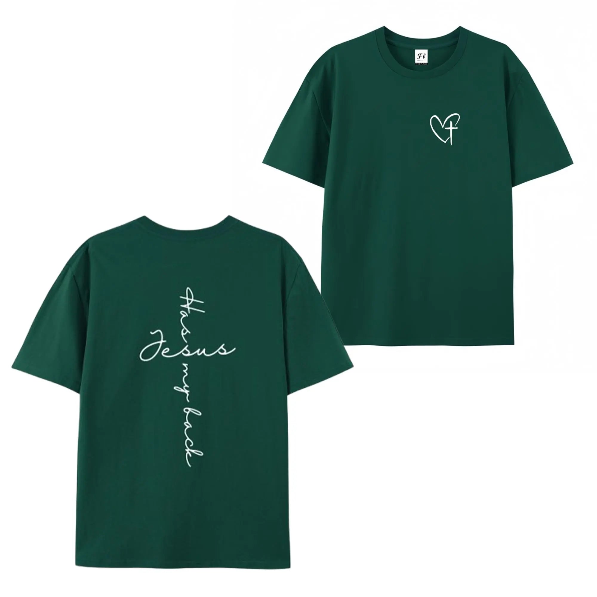 Jesus Has My Back Print T Shirt Birthday Casual Christian Shirt, Christian Merch Jesus Shirt Faith Shirt Christian Gift Teen Christian Apparel