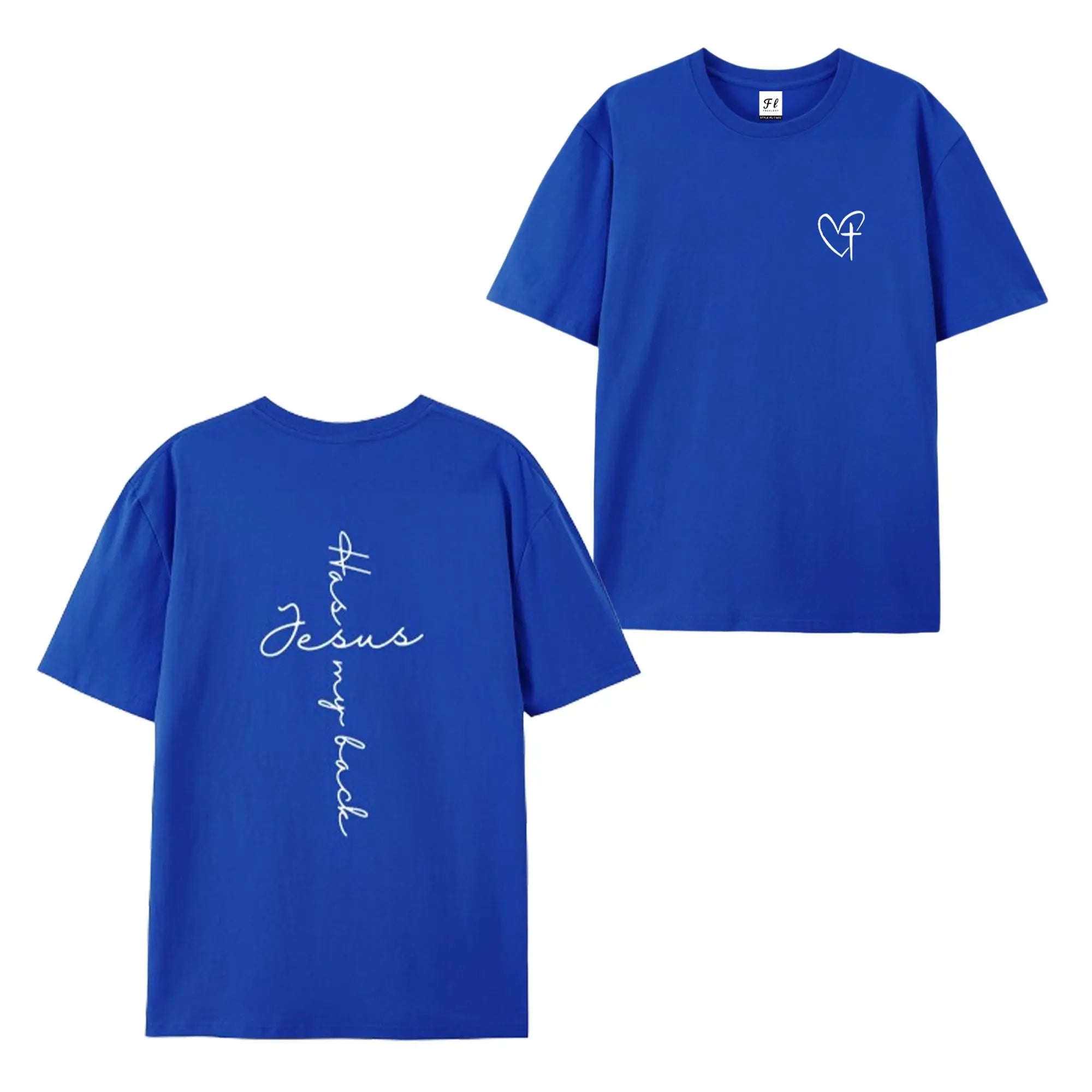 Jesus Has My Back Print T Shirt Birthday Casual Christian Shirt, Christian Merch Jesus Shirt Faith Shirt Christian Gift Teen Christian Apparel