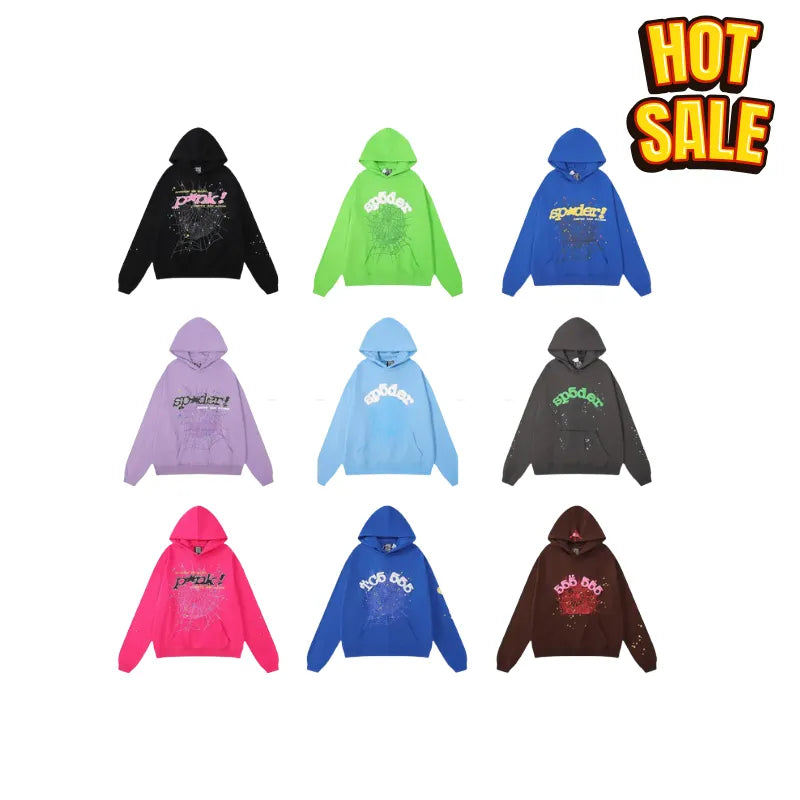 2025 Designer Spider Hoodie New Tracksuit Puff Print Hoodie Pullover Pants Hoodie Men Hoodie Sweaters Loose Long Sleeve Men Hiphop Clothing A003
