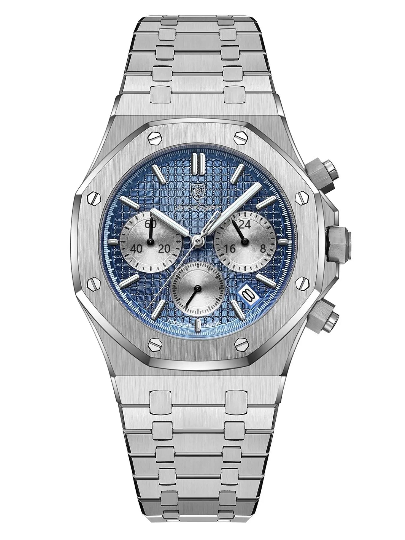 Men'S Business Fashion round Dial Quartz Watch, Fashion Waterproof & Luminous Watch with Date Feature, Trendy All-Match & Exquisite Watch for Birthday Gift with Box, Business Fashion Watches