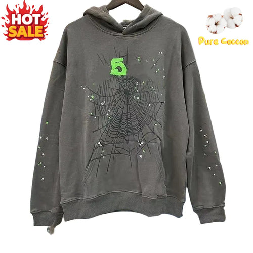 2025 Designer Spider Hoodie New Tracksuit Puff Print Hoodie Pullover Pants Hoodie Men Hoodie Sweaters Loose Long Sleeve Men Hiphop Clothing A003