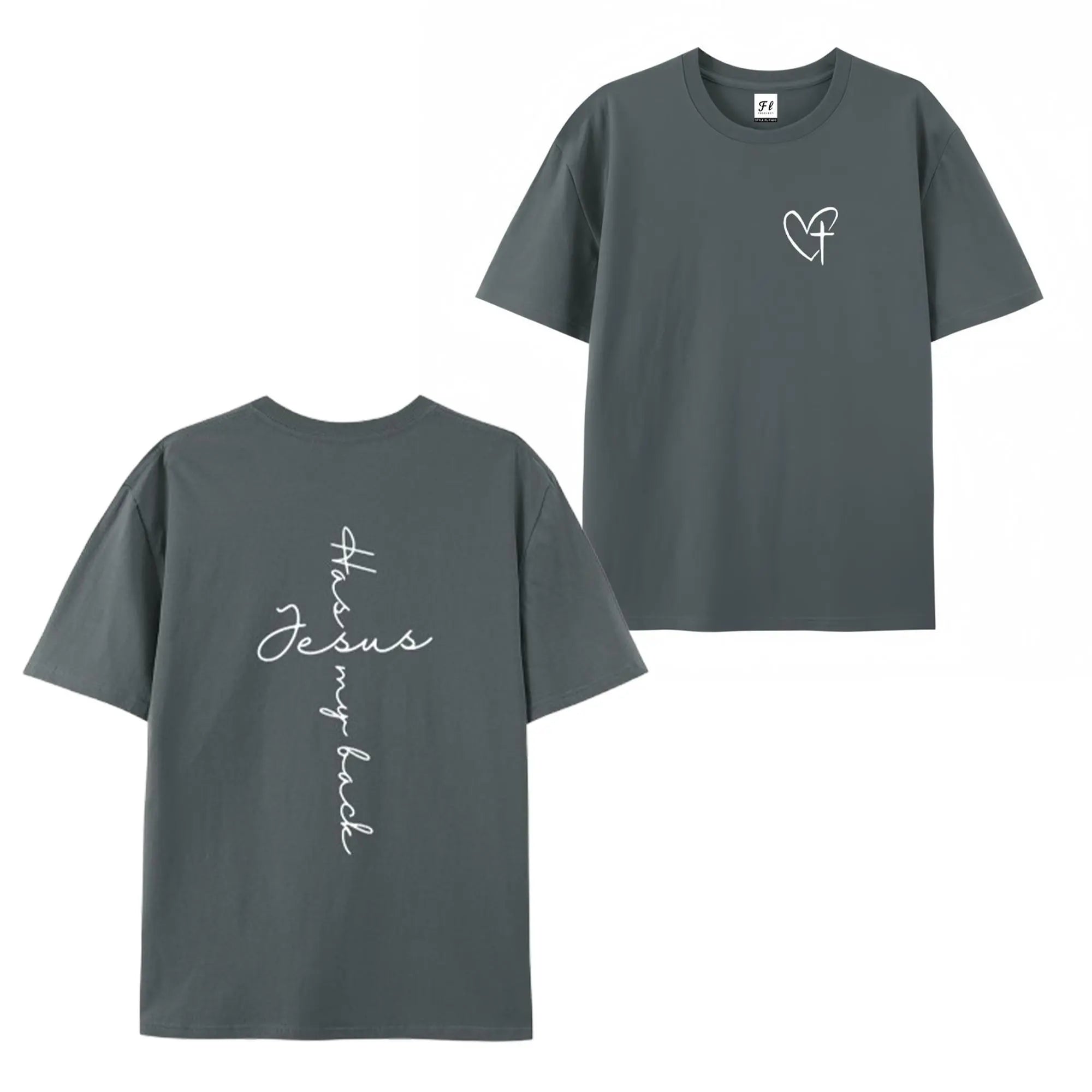 Jesus Has My Back Print T Shirt Birthday Casual Christian Shirt, Christian Merch Jesus Shirt Faith Shirt Christian Gift Teen Christian Apparel